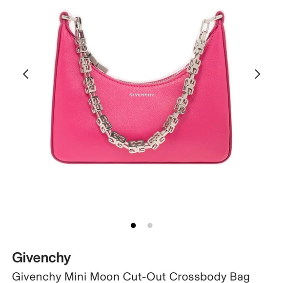 GIVENCHY Authentic Mini Moon Cut Out Bag in leather and chain Dark Orange - Picture 4 of 6